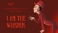 Red hats cane suit Superjail The Warden