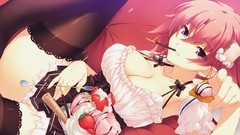 Red ice cream waitress ecchi underwear panties hoshi