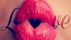 Red lips I Love You cheeks love you