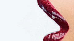 Red lips woman close-up