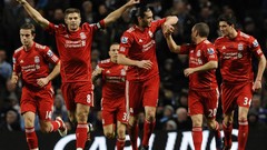Red Liverpool Steven Gerrard celebration soccer Andy Carroll