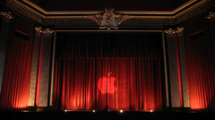 Red logo mac screen material