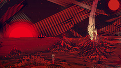 Red Mars Volcanoes surreal