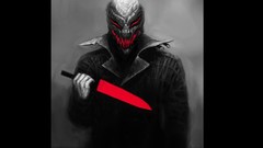 Red Monsters Criminal scary pocket knife