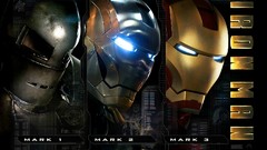 Red Movies Robots armor Iron Man 2 blue light masks tony stark