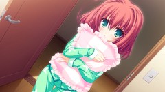 Red pajamas anime girls green eyes mai mikagami mamizu lunaris 