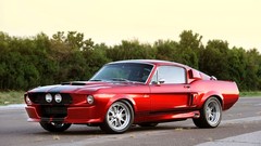 Red pinstripe ford mustang