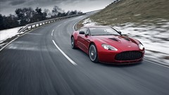 Red roadster Aston Martin British luxury sports cars high-speed 