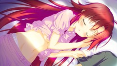 Red sleeping pajamas long hair minami kana shida kazuhiro game 