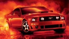 Red smoke cars Ford mustang roush