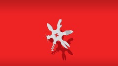 Red switzerland shuriken minimalistic Glennz pocket knife