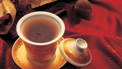 Red tea cups Chinese