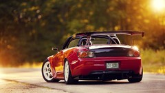 Red tuning cars Honda roads outdoors honda s2000 spoilers
