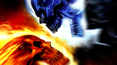 Red vs blue skull
