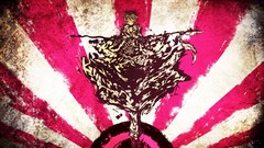 Red white weapons abstract dress stripes ornaments spears eye 