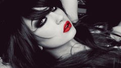 Red woman brunettes piercings seduction Lolina Green