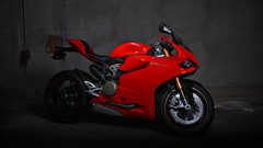 Red woman Ducati Superbike riding ducati 1199 motorbikes