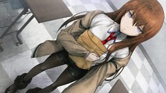 redhead makise kurisu anime girls steins gate Anime frontal view
