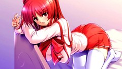 Redheads school uniforms twintails