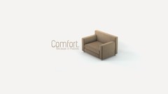 Rendering simple comfort 3d couch smooth minimalistic 3D renders