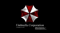 Resident Evil Typography black background umbrella corporation
