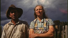 Retro couple vintage USA colored new mexico 1940