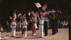 Retro Flags parade vintage USA colored 1940