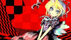 Ribbons blondes skirts anime girls short hair touhou video 