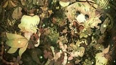 Ribbons blondes skirts anime girls short hair touhou video 