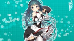 Ribbons blue hair long hair anime girls kagome purple eyes hair 