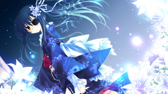 Ribbons eyepatch blue hair