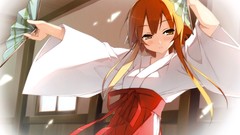 Ribbons houses fans blondes long hair anime girls shinkyoku 