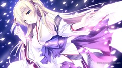 Ribbons long hair lingerie blue eyes bare shoulders moekibara 