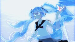 Ribbons schoolgirls skirts blue hair long hair anime girls blue 