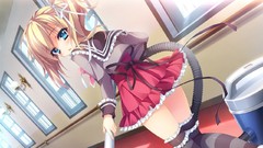 Ribbons stockings blondes blue eyes indoors school uniforms 