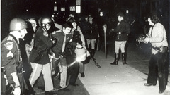 Riots police protest