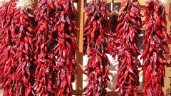 Ristra Cayenne chili peppers