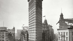 Roads historical cityscapes new york city flatiron building 