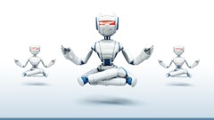 robot digital art Simple Background render robotic Technology