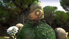 Robot digital art studio ghibli Laputa castle in the sky