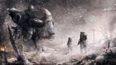 Robot soldiers patrol infantry digital art fantasy art