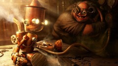 robot steampunk fantasy art digital art artwork science fiction