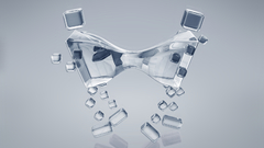 Robots 3d graphic siamese artwork