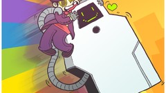 Robots rainbows Superjail Jailbot The Warden