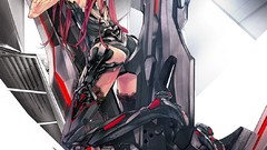 Robots red eyes anime girls redjuice redheads visual novels 