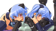 Robots twins blue hair
