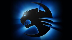roccat blue black digital art logo