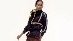 Rock climbing Sports woman white background