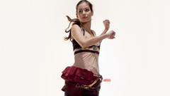 Rock climbing Sports woman white background