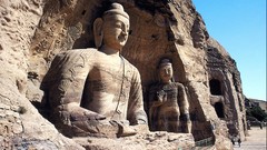 Rock meditation statues Buddha sitting artwork buddhism buddhas